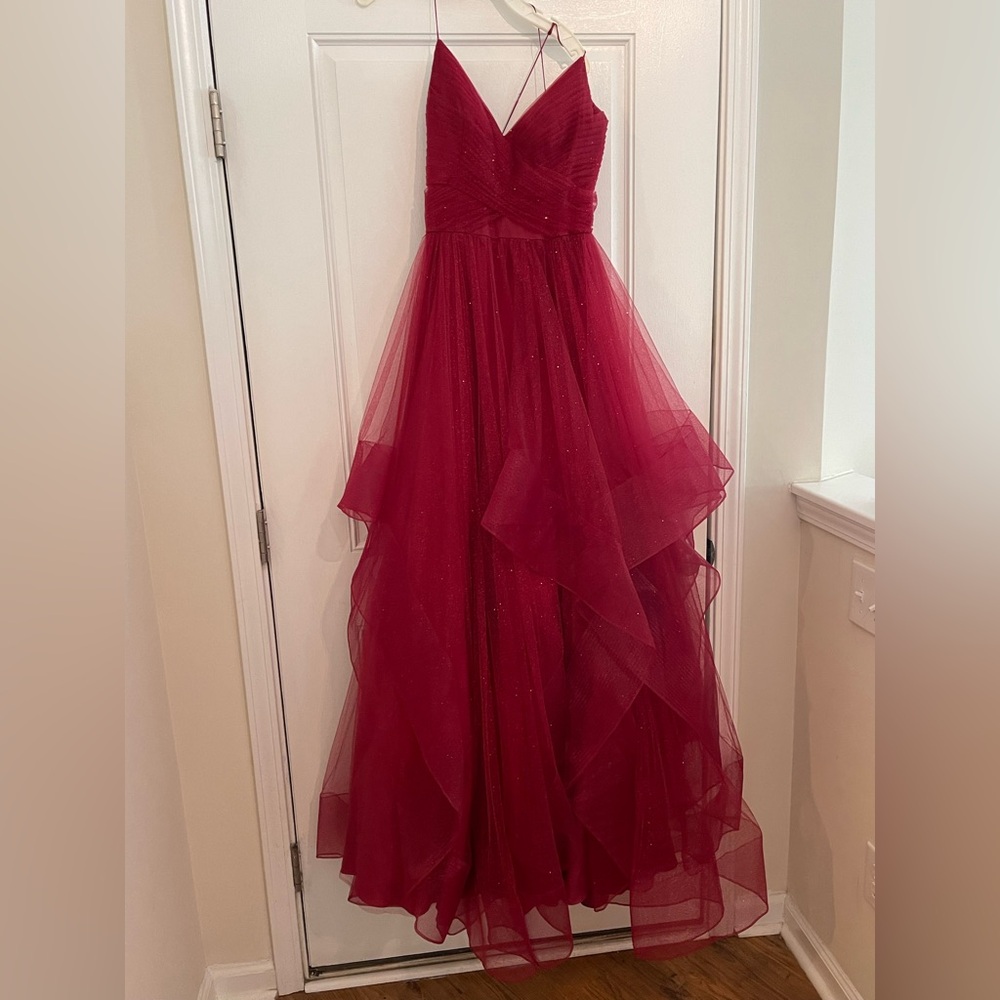 David's Bridal Red Prom Dress